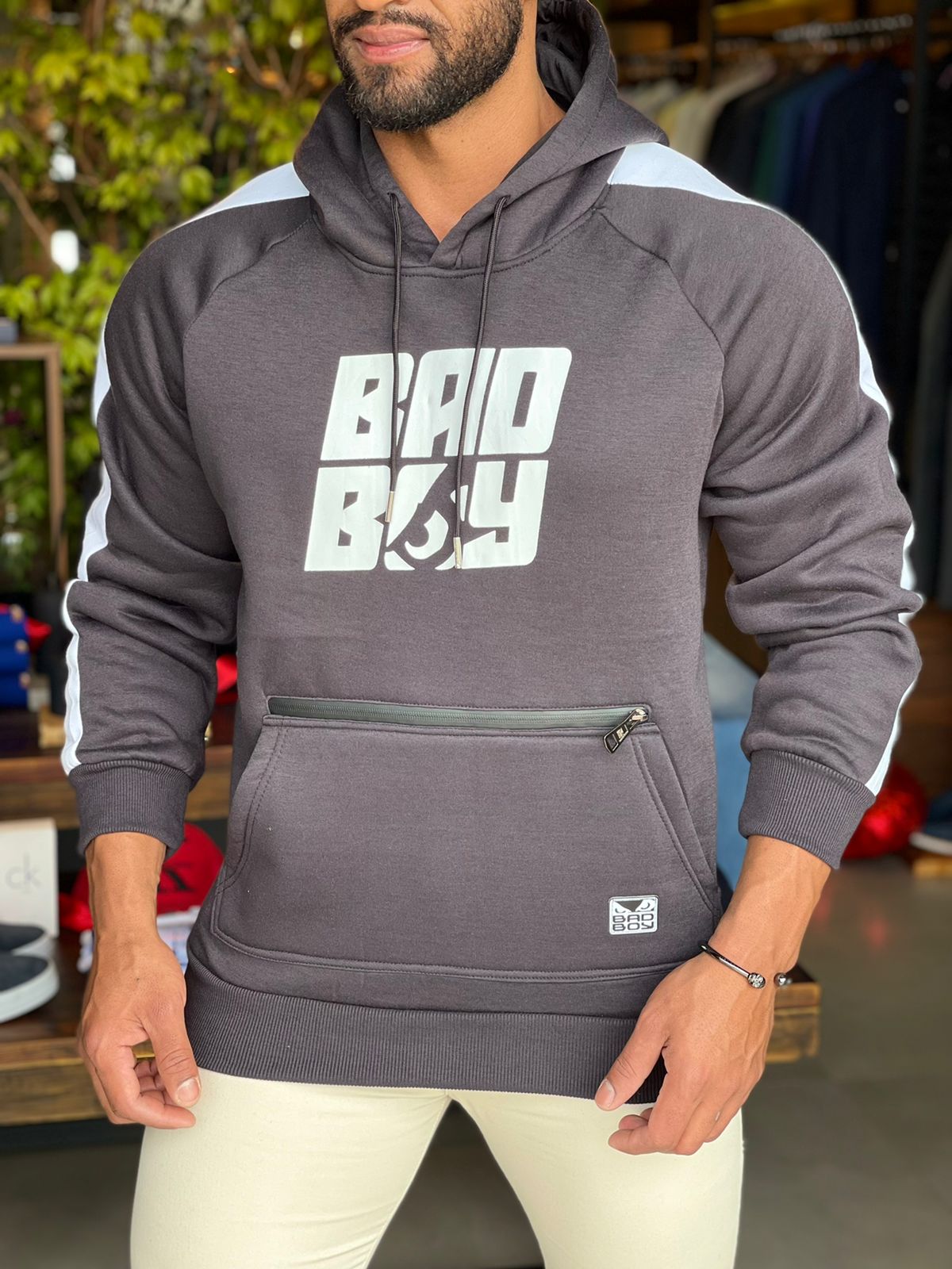 Moletom Bad Boy Masc Canguru Preto Bb221004 - Henri Store
