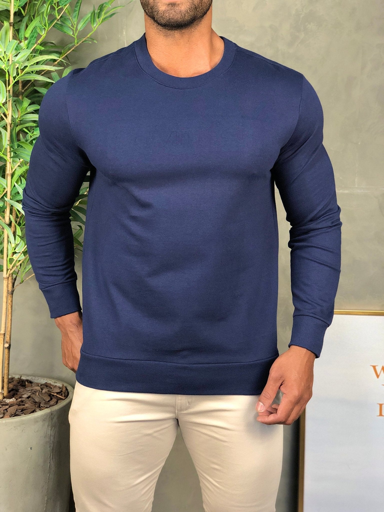 Moletom Calvin Klein Alto Relevo Marinho - Henri Store