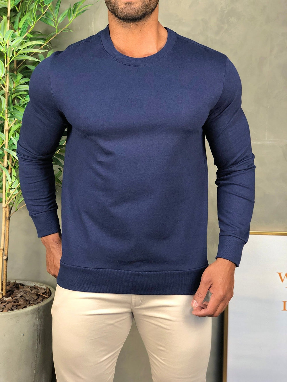 Moletom Calvin Klein Alto Relevo Marinho - Henri Store