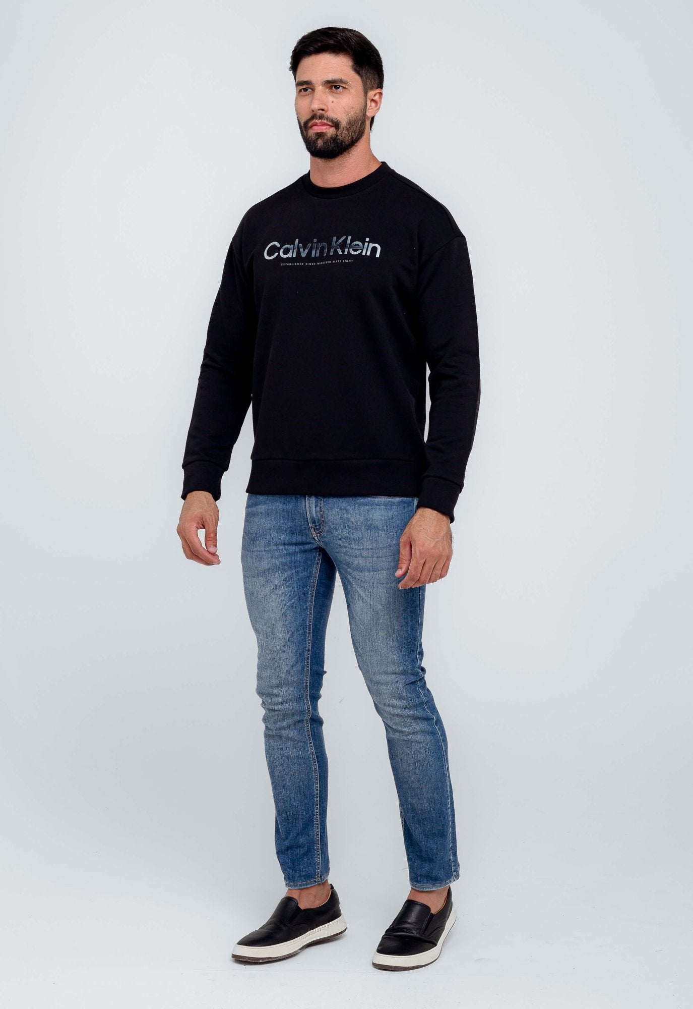 Moletom Calvin Klein Básico Logo Diffused - Henri Store