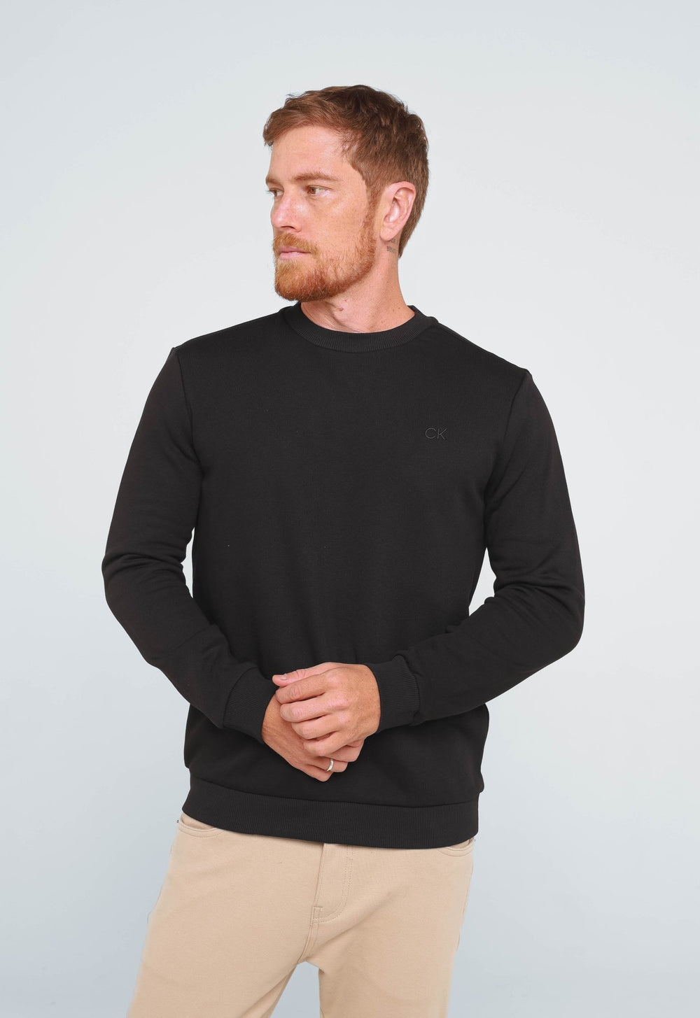 Moletom Calvin Klein Careca CK Peito - Henri Store