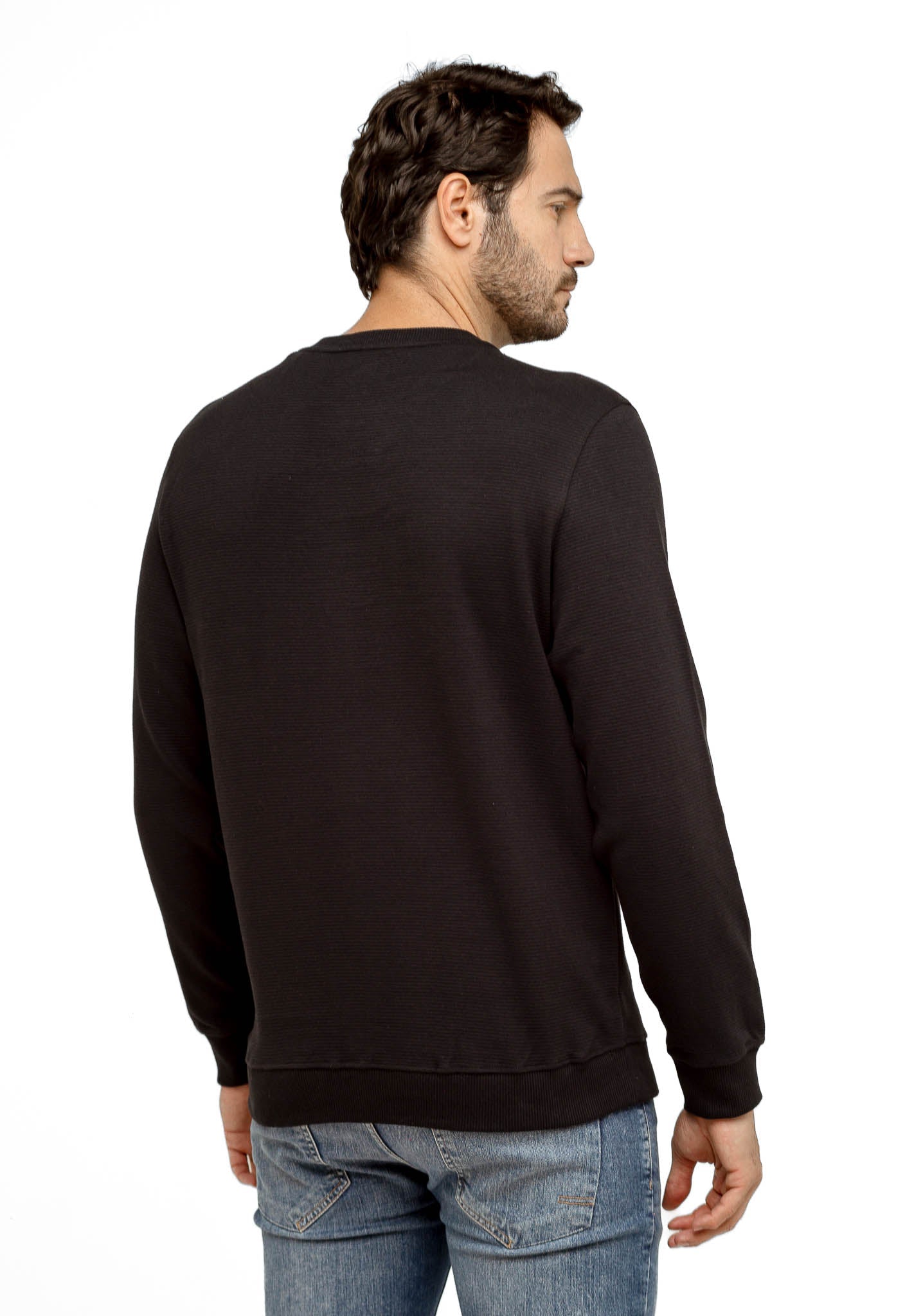 Moletom Calvin Klein Careca Logo Central Embossed - Henri Store
