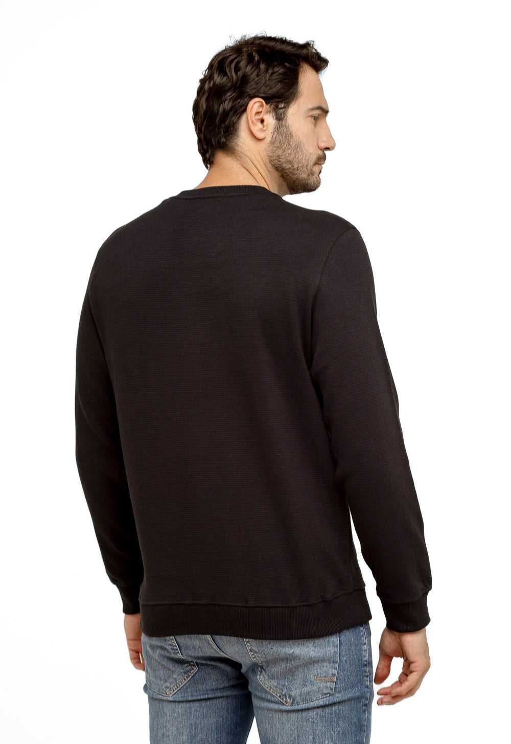 Moletom Calvin Klein Careca Logo Central Embossed - Henri Store