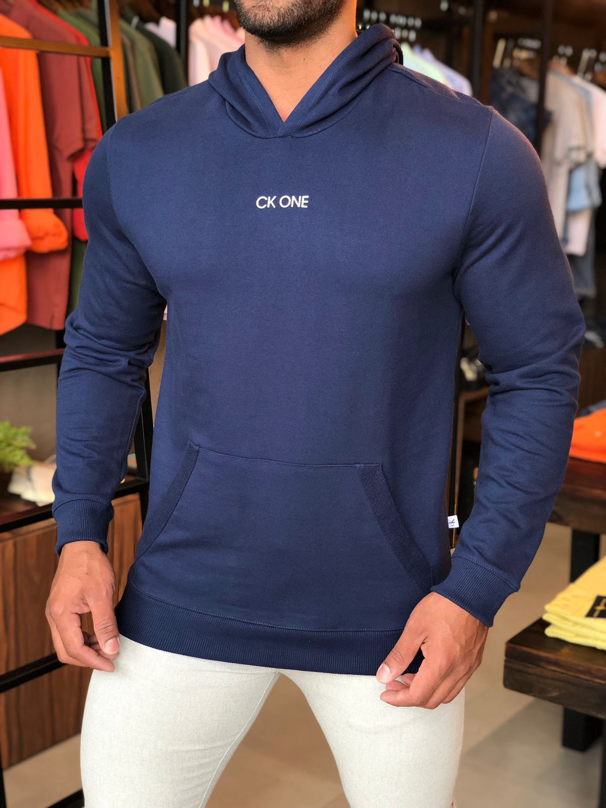 Moletom Calvin Klein Ck One Marinho - LIVE - Henri Store