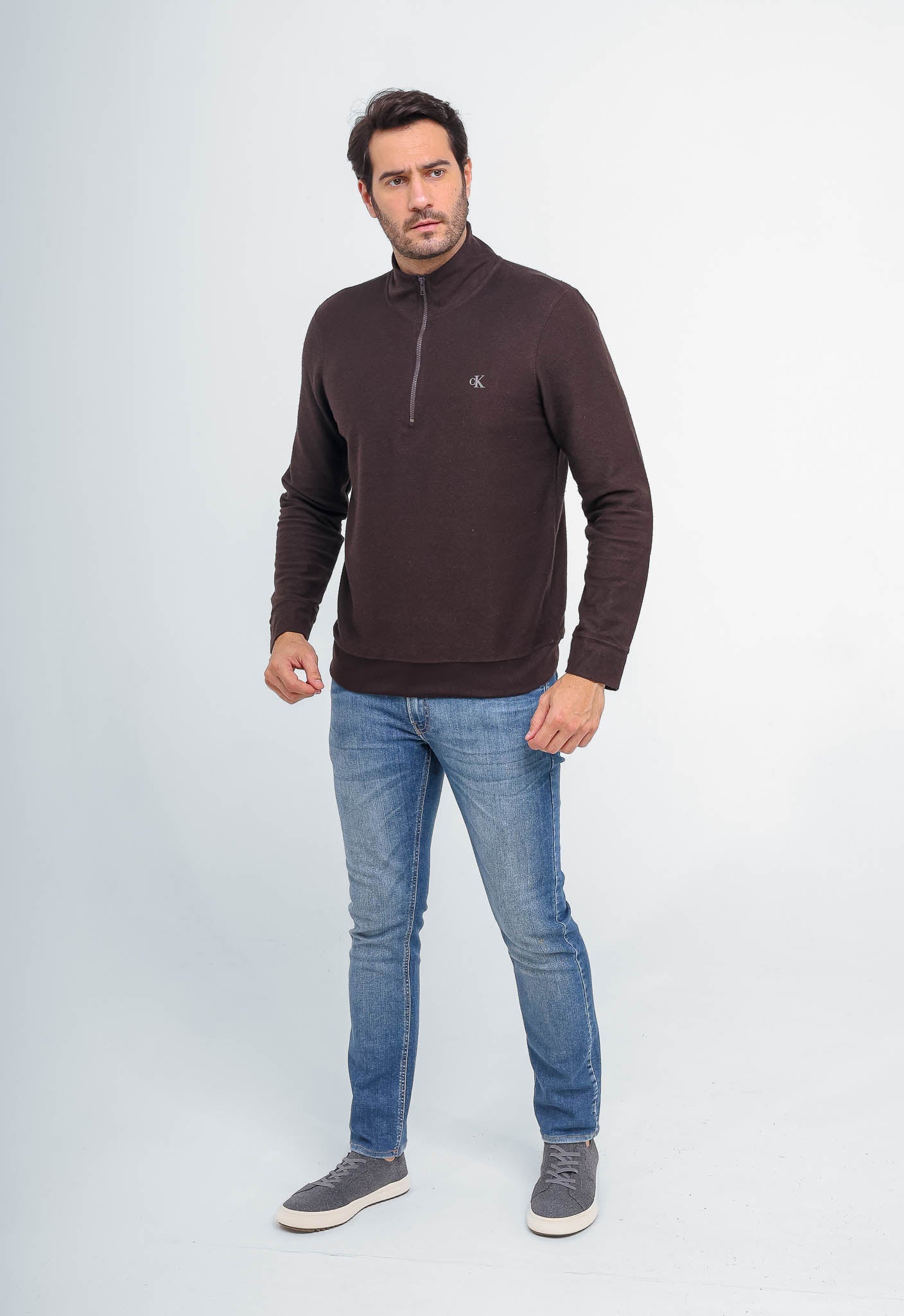 Moletom Calvin Klein C/Ziper Logo Peito - Henri Store