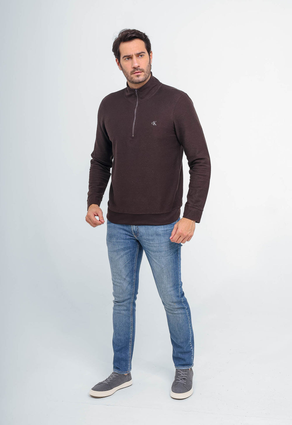 Moletom Calvin Klein C/Ziper Logo Peito - Henri Store