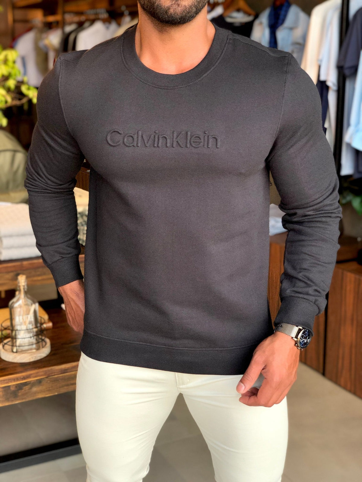 Moletom Calvin Klein Embossed Preto - Henri Store
