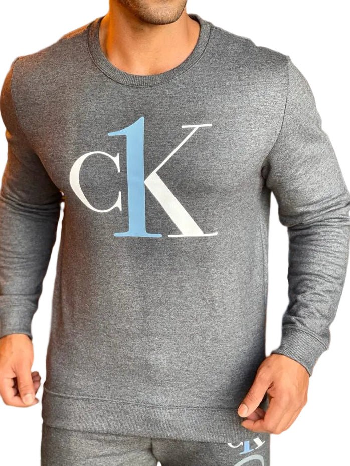 Moletom Calvin Klein Graphic Logo Loungewear Grafite - Henri Store
