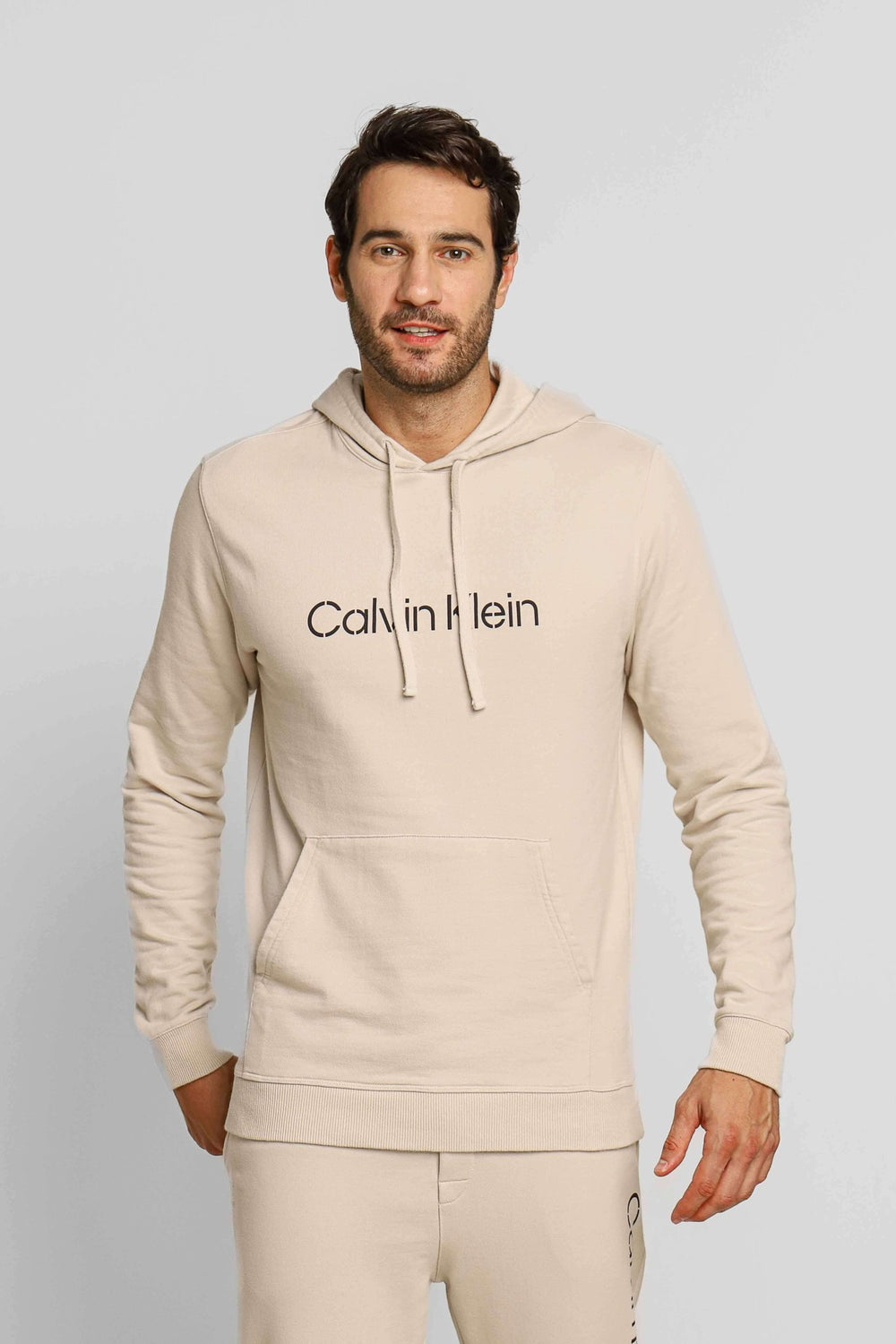 Moletom Calvin Klein Logo Central Cáqui - Henri Store