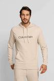 Moletom Calvin Klein Logo Central Cáqui - Henri Store