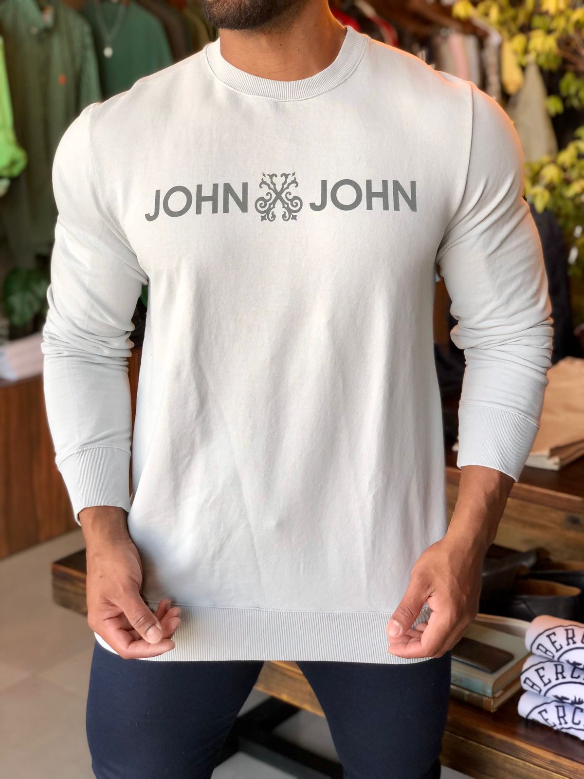 Moletom John John Cinza Claro - LIVE - Henri Store