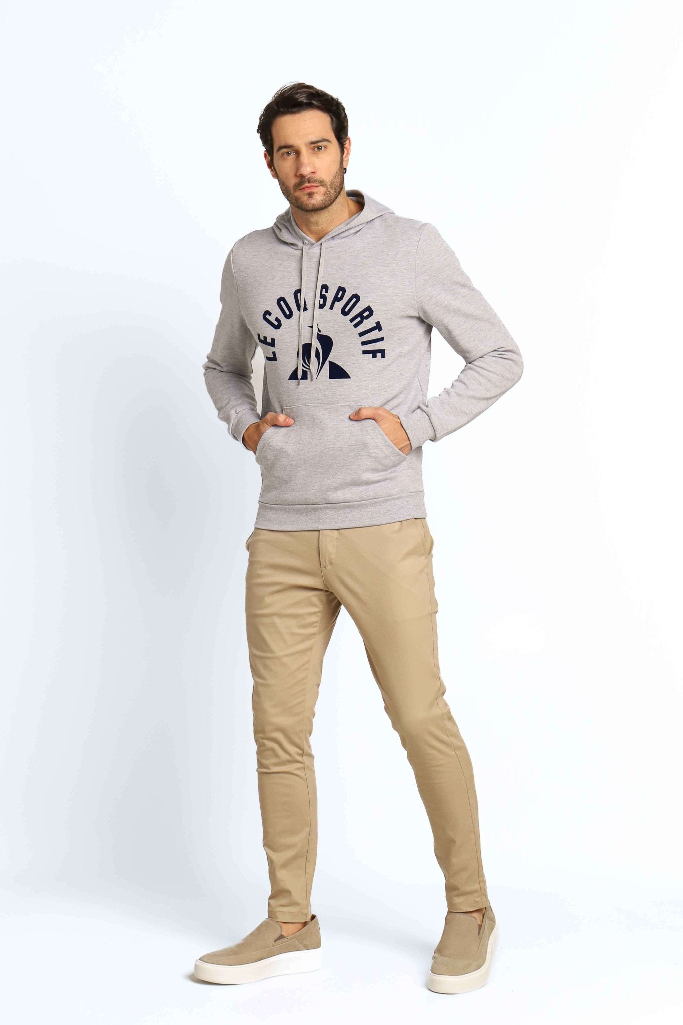 Moletom Le Coq Ess Hoody Arche Mescla Com Estampa Central - Henri Store