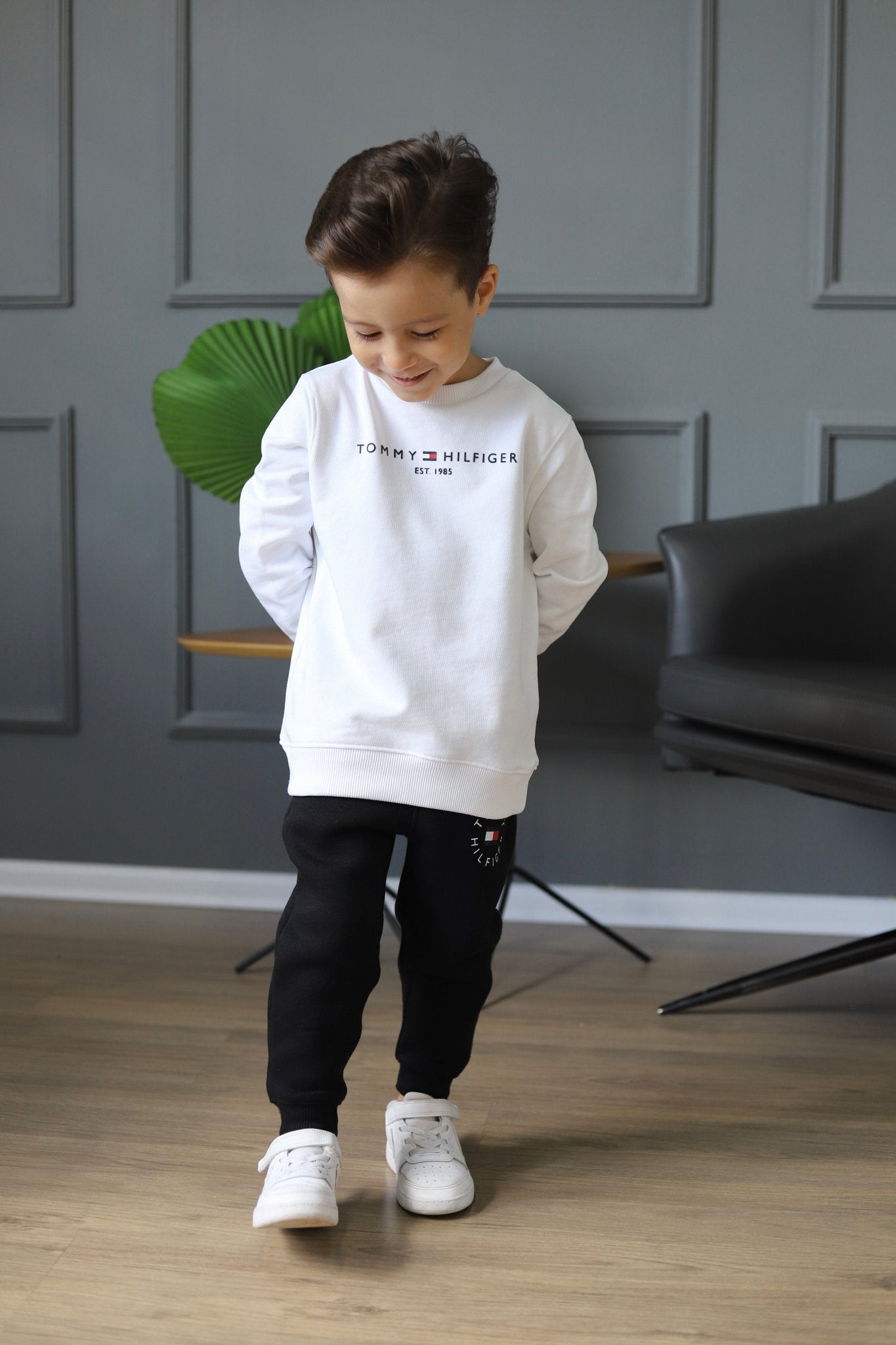 Moletom Tommy Hilfiger Essential Sweatshirt Branco Infantil - Henri Store