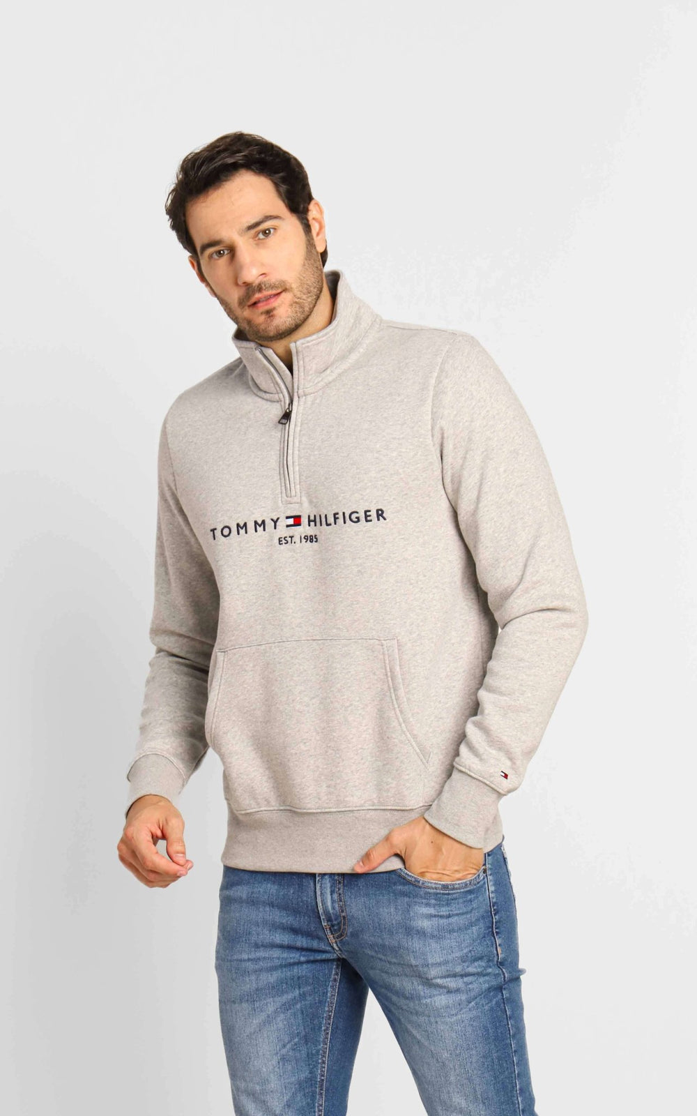 Moletom Tommy Hilfiger Mescla Logo Mockneck - Henri Store