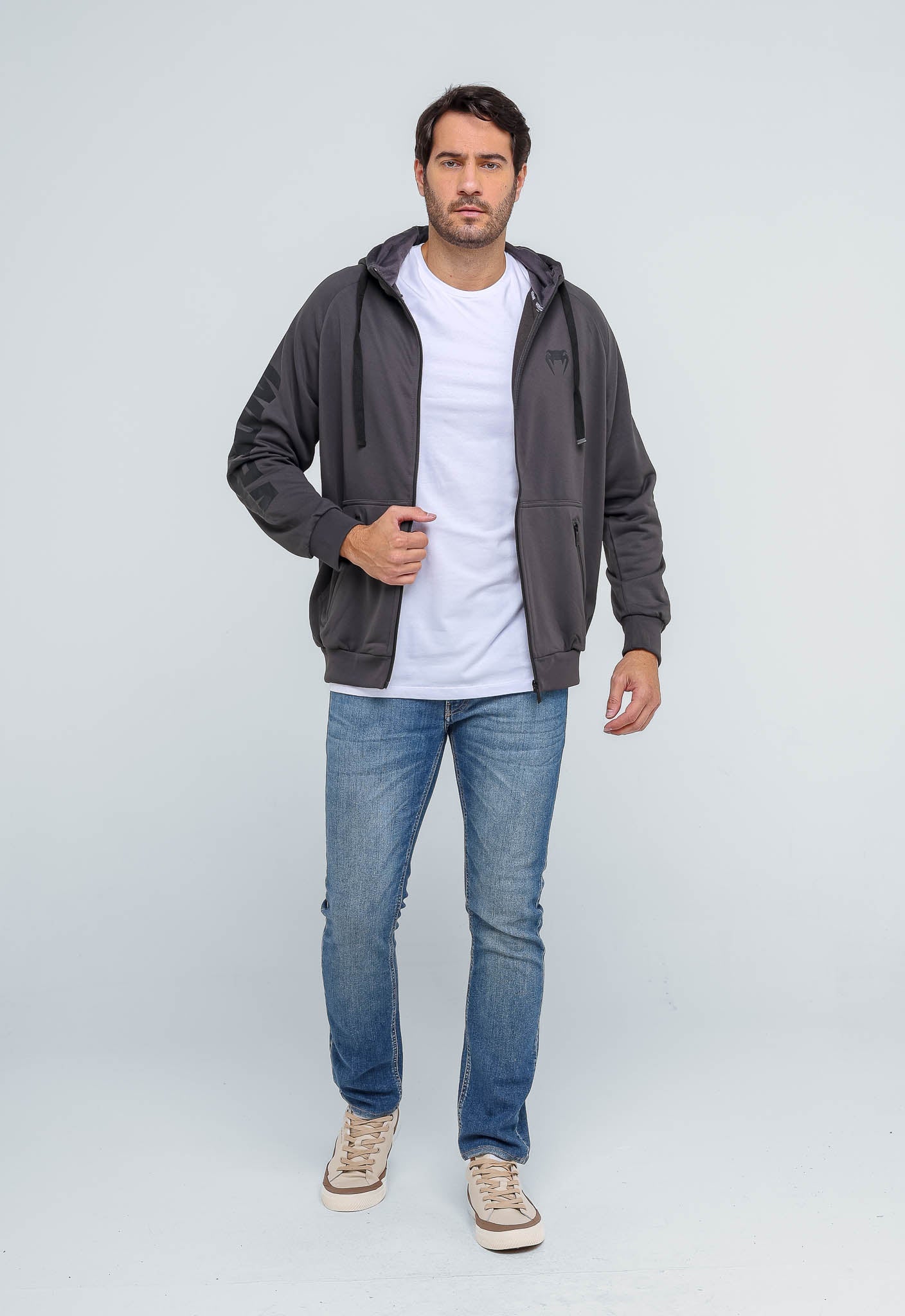 Moletom Venum Masc Ziper Cinza Vnm228009 - Henri Store