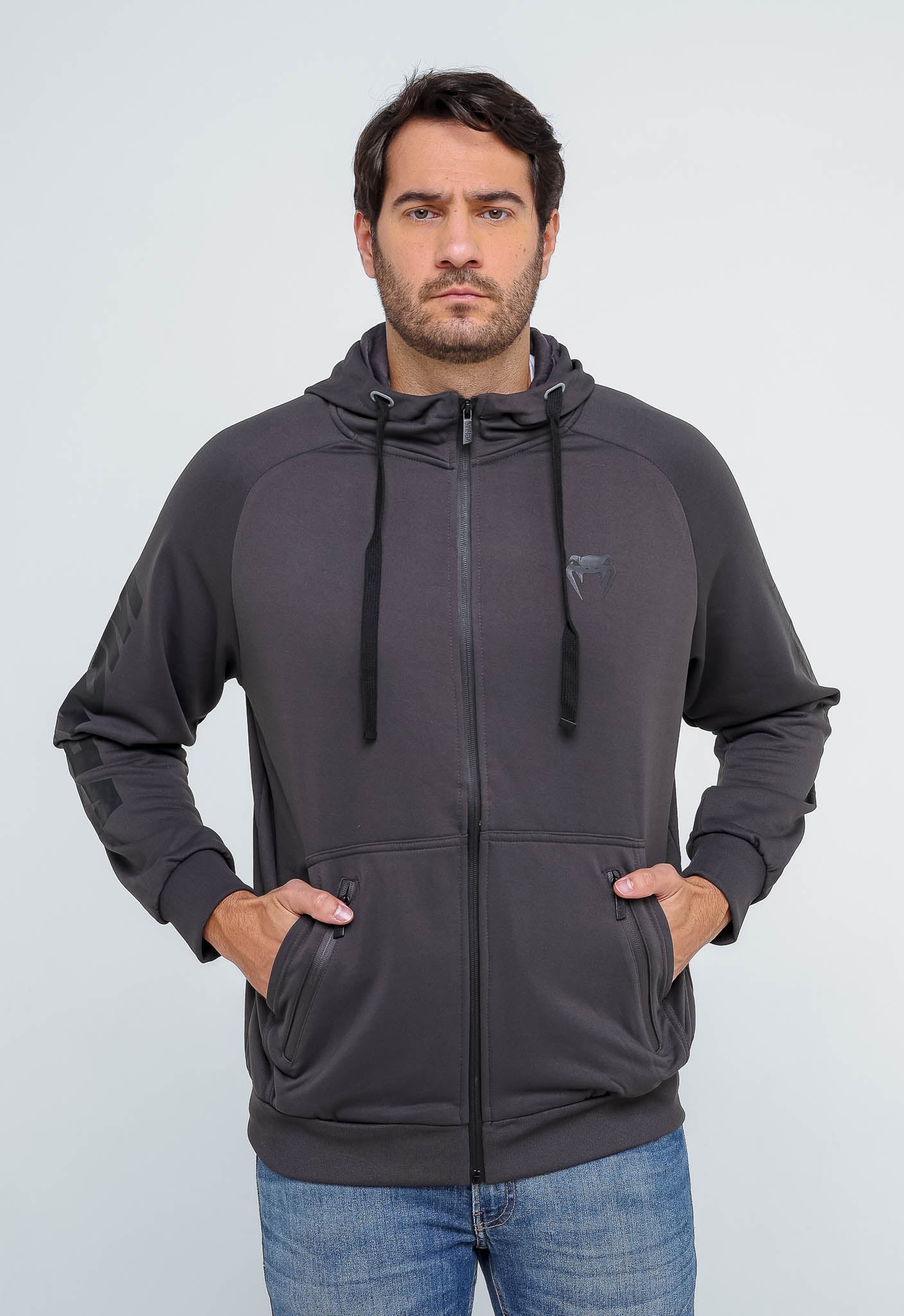 Moletom Venum Masc Ziper Cinza Vnm228009 - Henri Store