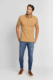 Polo Armani Exchange Logo Circular Peito Ocre