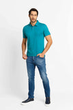 Polo Masculina Calvin Klein Interlock Liquid Touch Verde