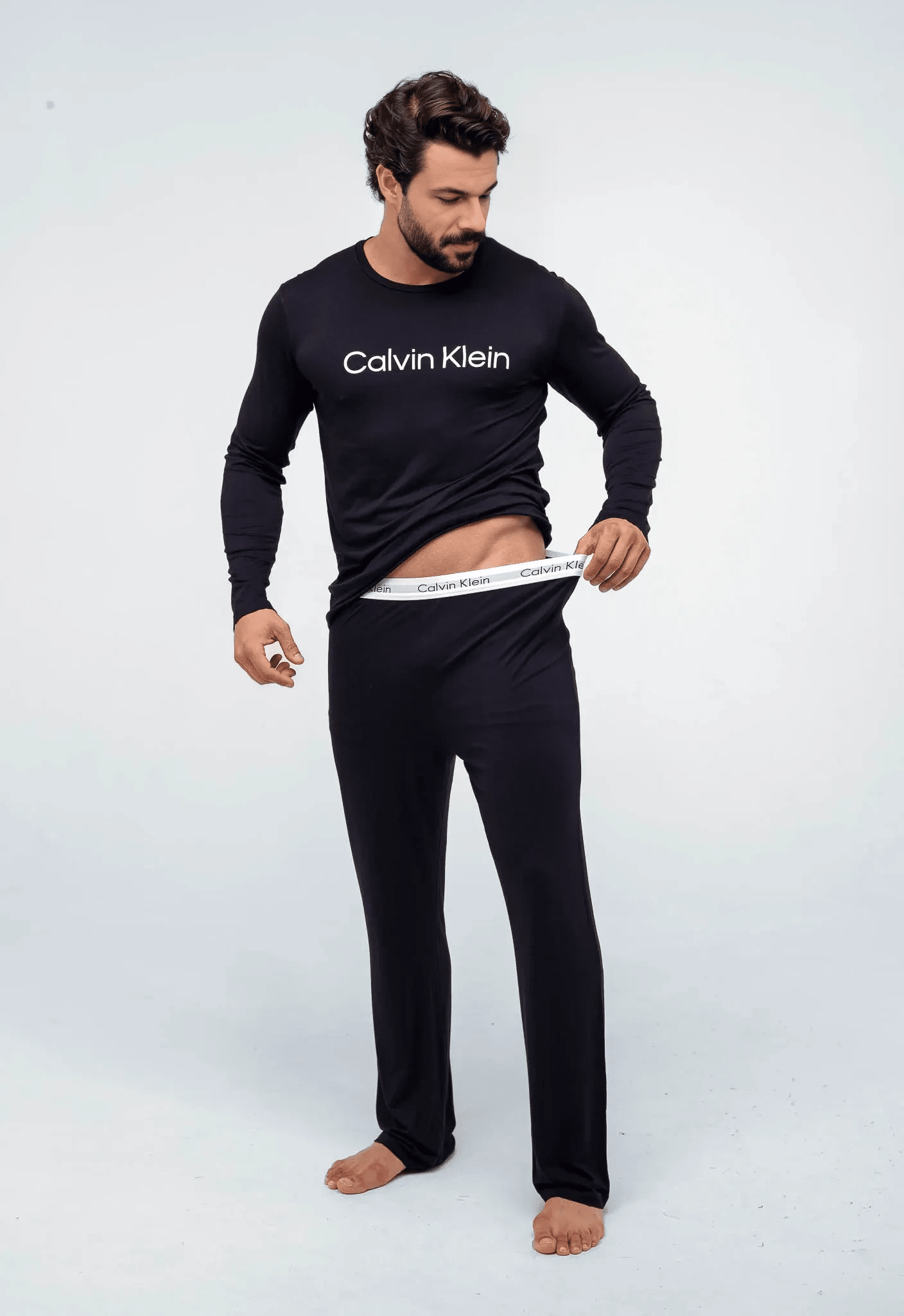 Pijama Calvin Klein M/l Calca Viscolight Preto - Henri Store