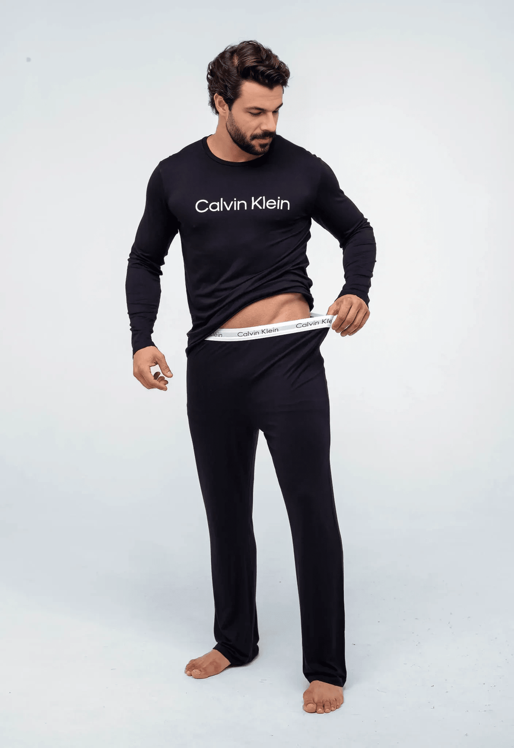 Pijama Calvin Klein M/l Calca Viscolight Preto - Henri Store