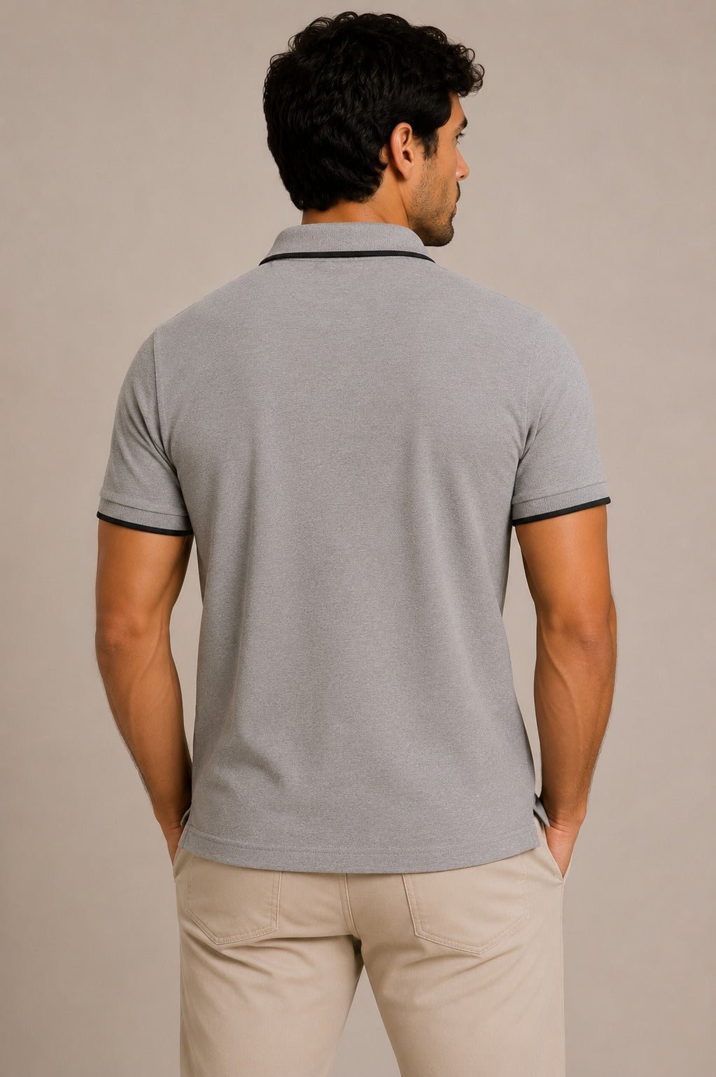 Polo Armani Exchange C/ Zíper Cinza - Henri Store