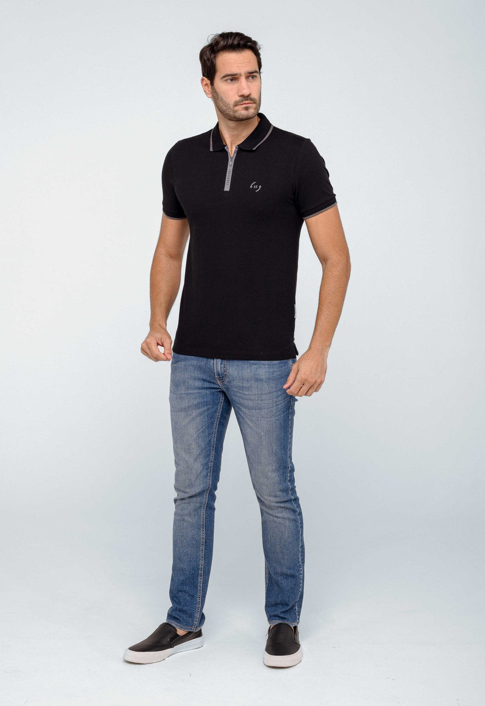 Polo Armani Exchange com Zíper Preta - Henri Store