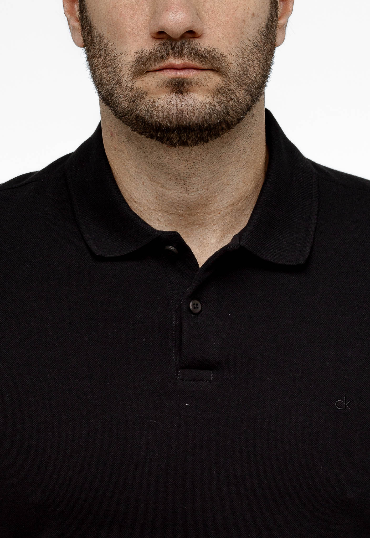 Polo Calvin Klein Regular Básica Lisa Ck Peito Preto - Henri Store