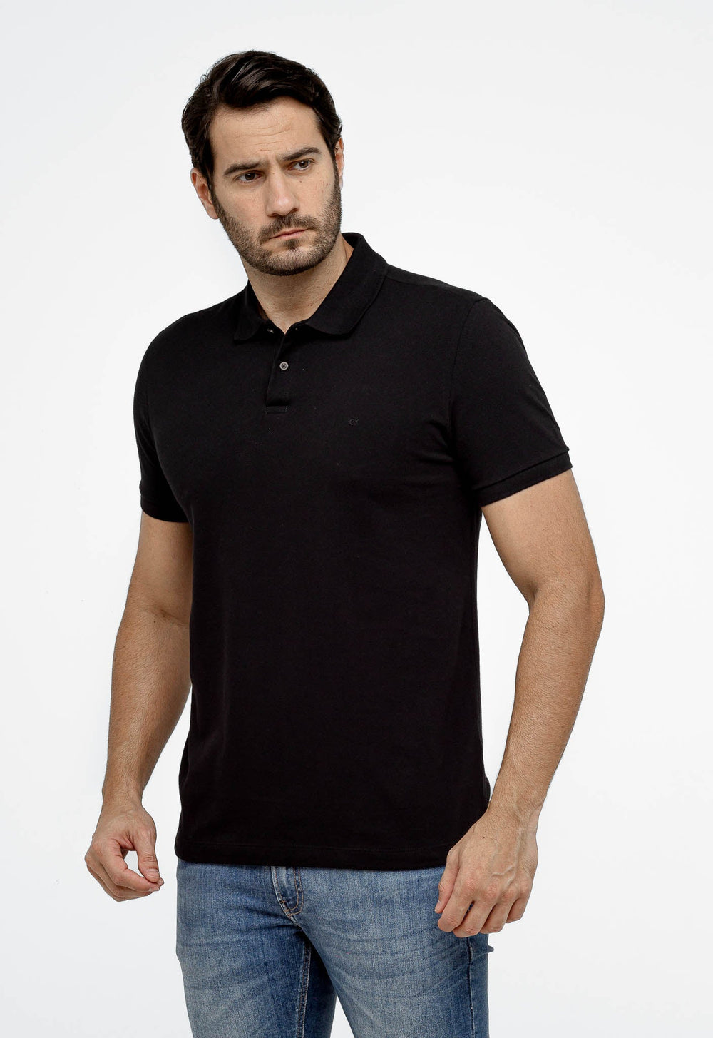 Polo Calvin Klein Regular Básica Lisa Ck Peito Preto - Henri Store