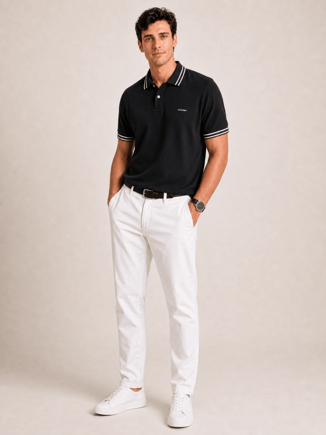 Polo Calvin Klein Regular Listra Dupla - Henri Store
