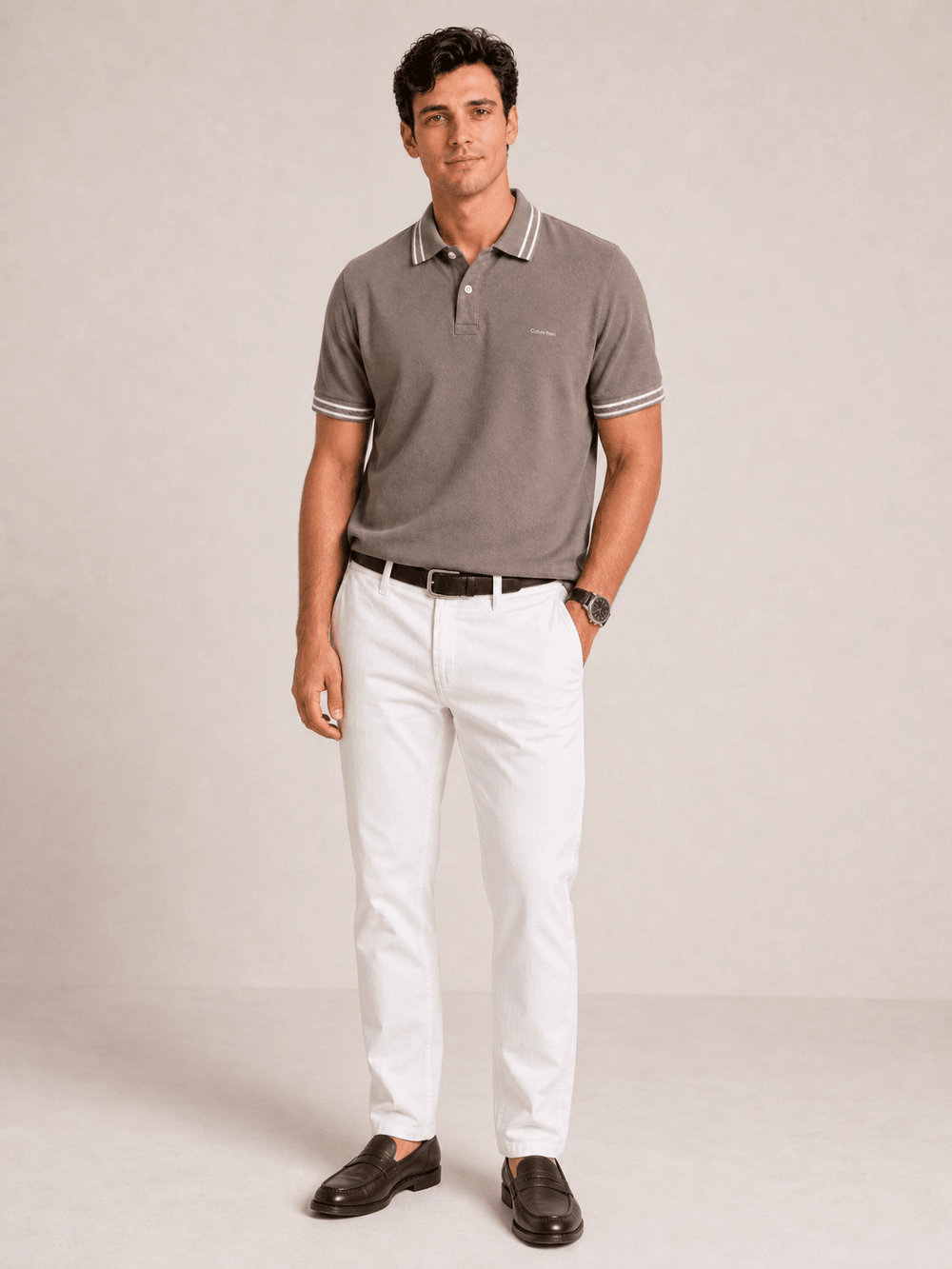 Polo Calvin Klein Regular Listra Dupla - Henri Store