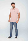 Polo Calvin Klein Rosa Claro Slim C/ Friso - Henri Store