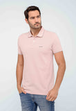 Polo Calvin Klein Rosa Claro Slim C/ Friso - Henri Store