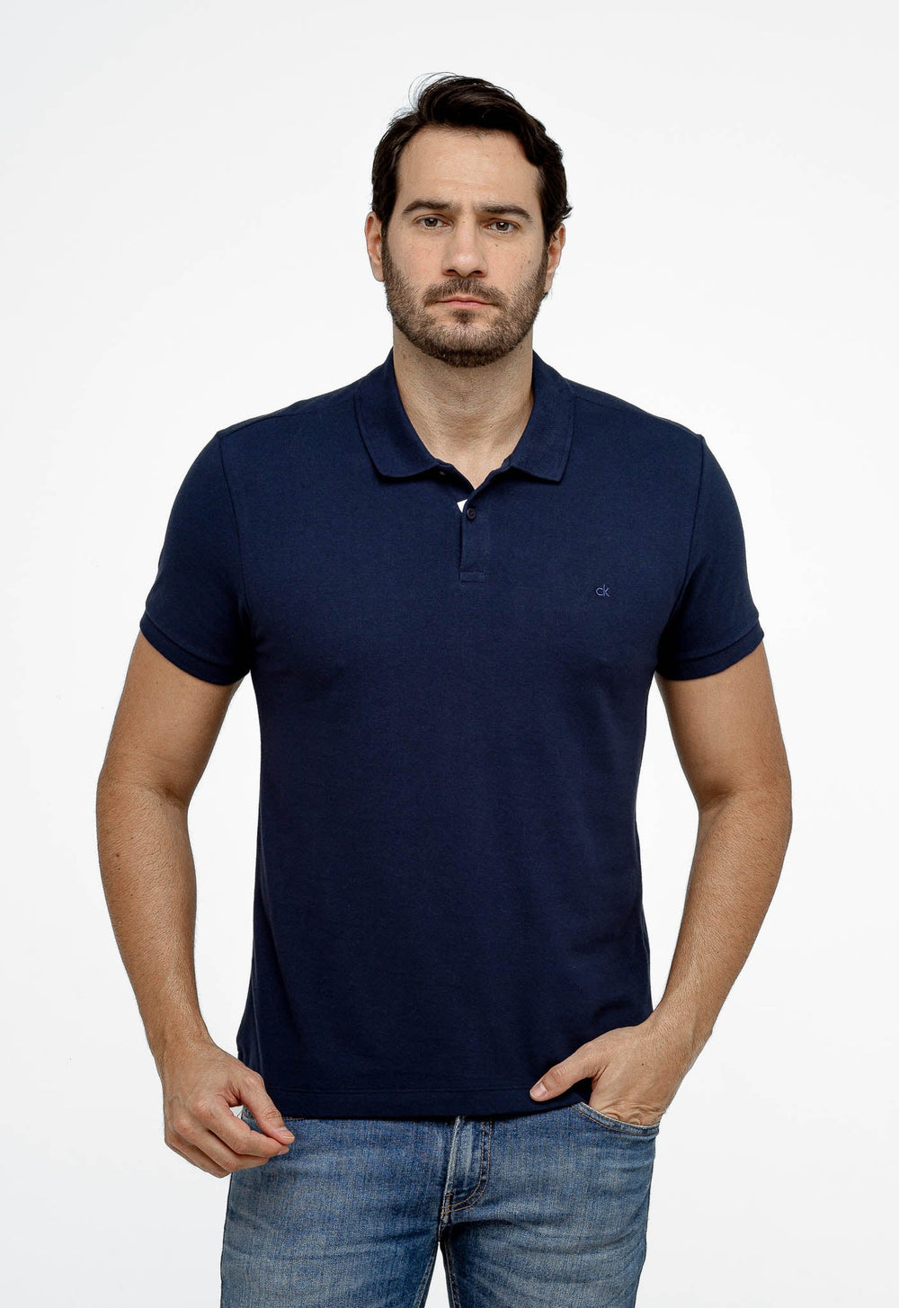 Polo Calvin Klein Slim Fit Basica Ck Peito - Henri Store