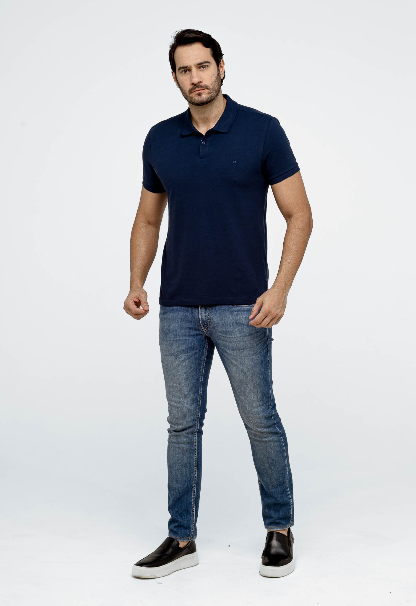 Polo Calvin Klein Slim Fit Basica Ck Peito - Henri Store