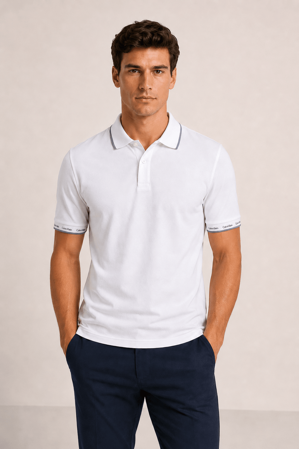 Polo Calvin Klein Slim Fit Básica Logo Punho - Henri Store
