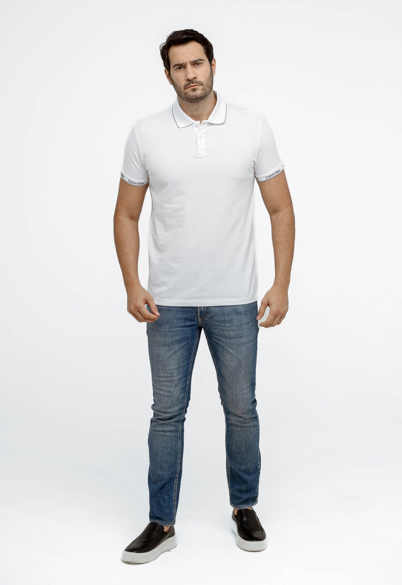 Polo Calvin Klein Slim Fit Ck Peito Logo Punho - Henri Store