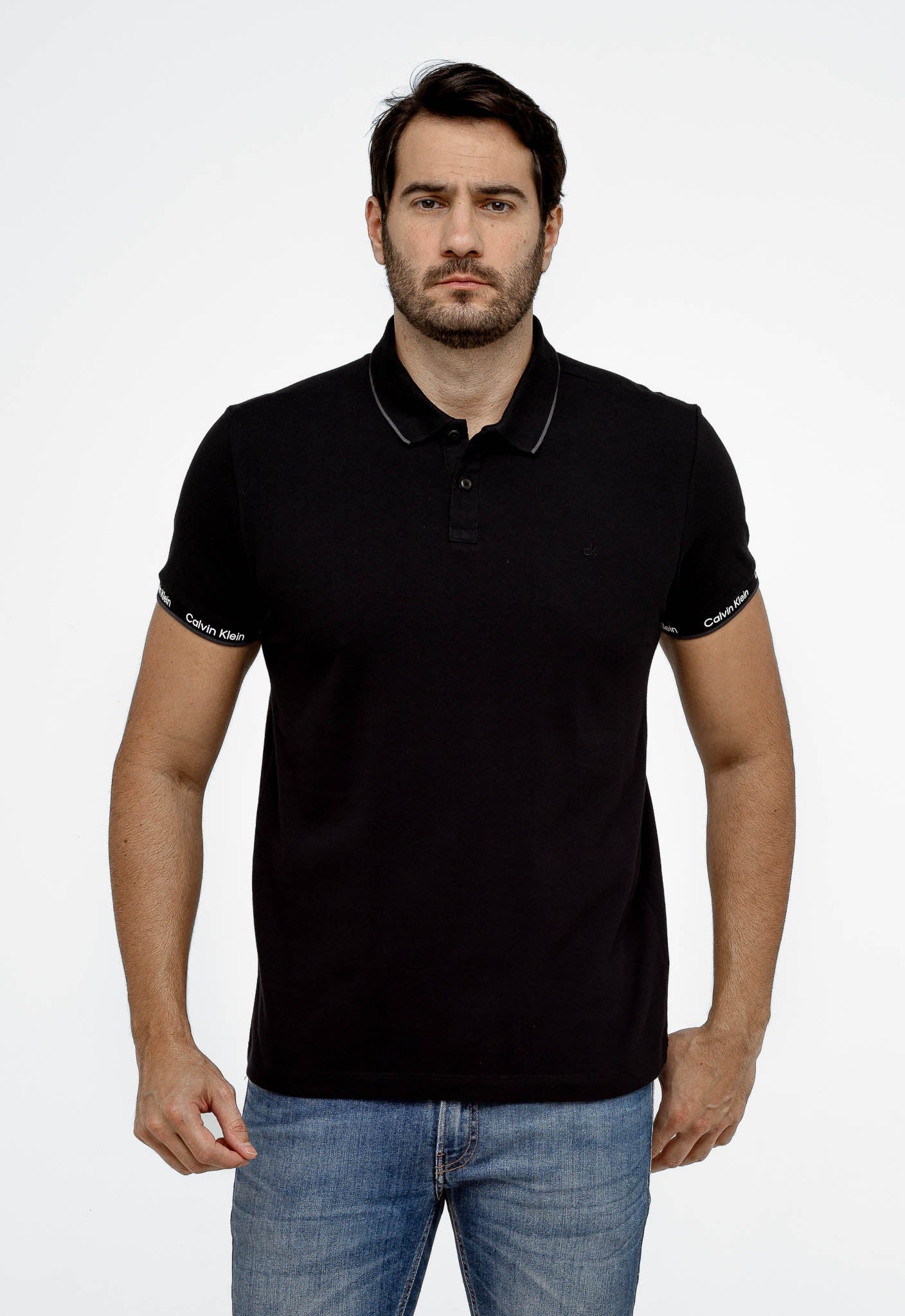 Polo Calvin Klein Slim Fit Ck Peito Logo Punho - Henri Store