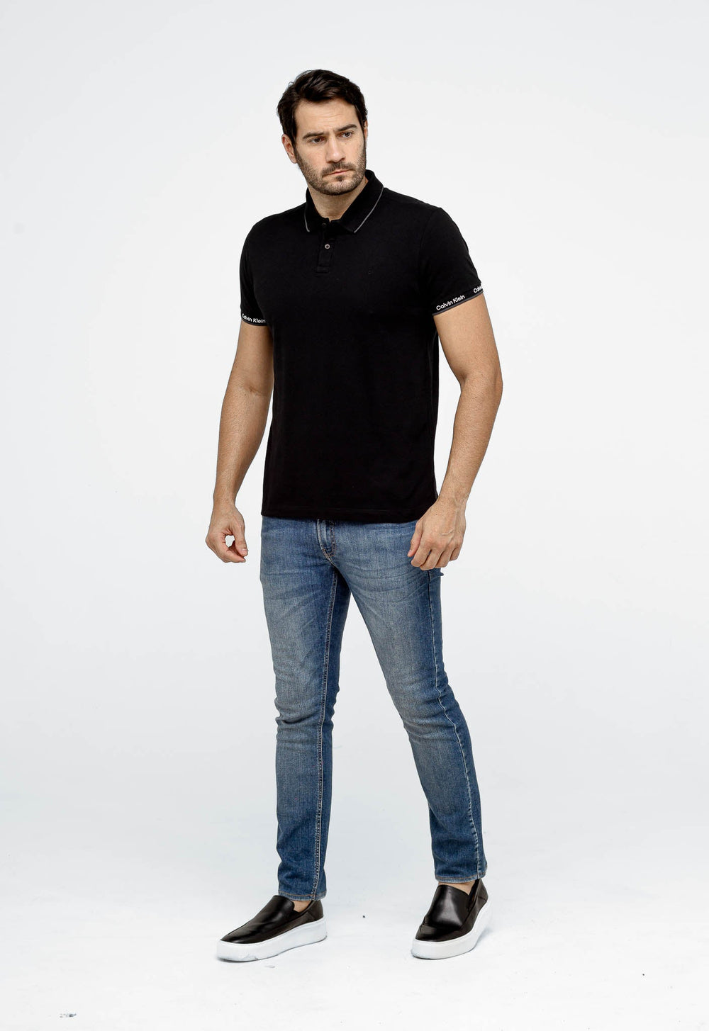Polo Calvin Klein Slim Fit Ck Peito Logo Punho - Henri Store