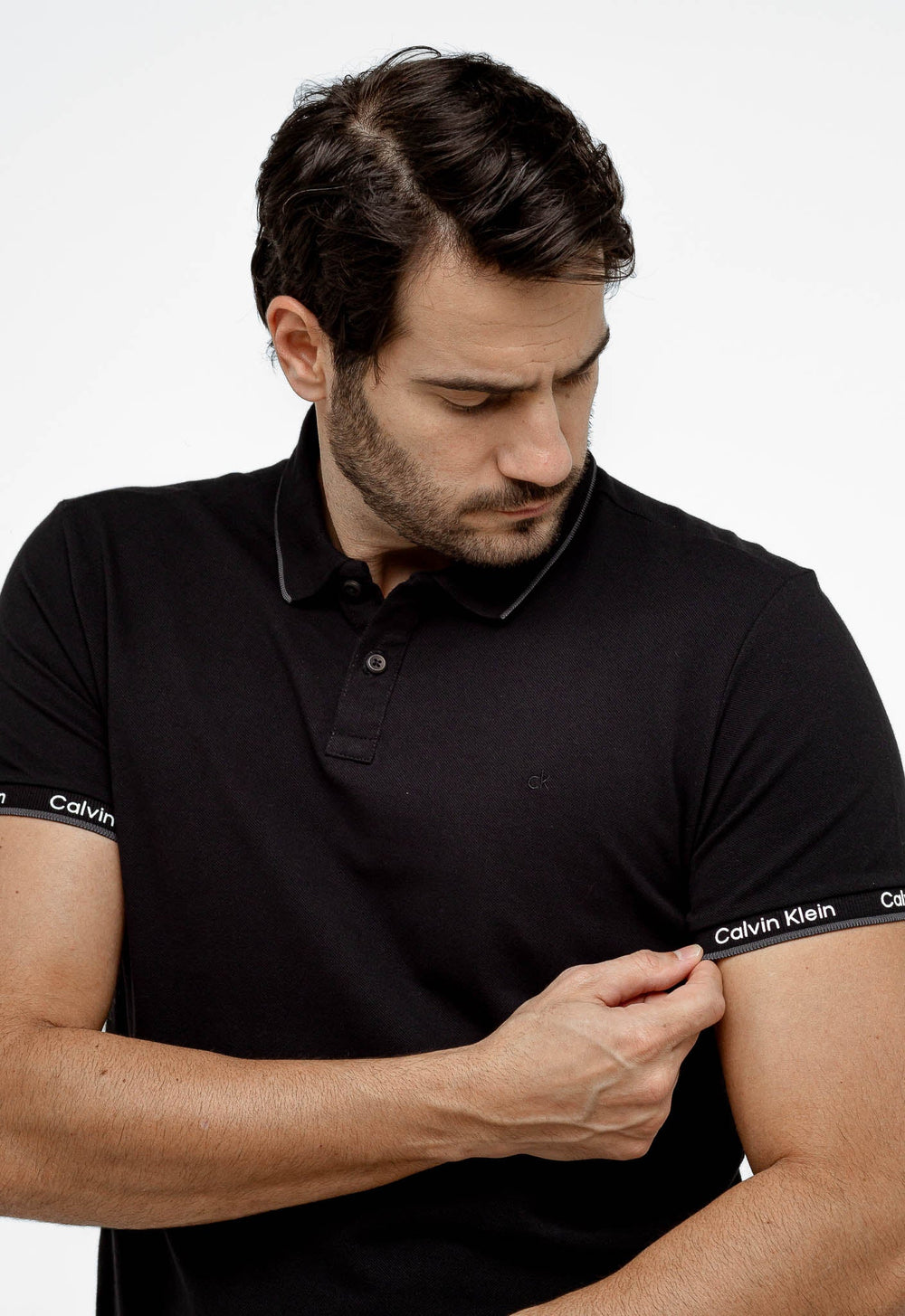 Polo Calvin Klein Slim Fit Ck Peito Logo Punho - Henri Store