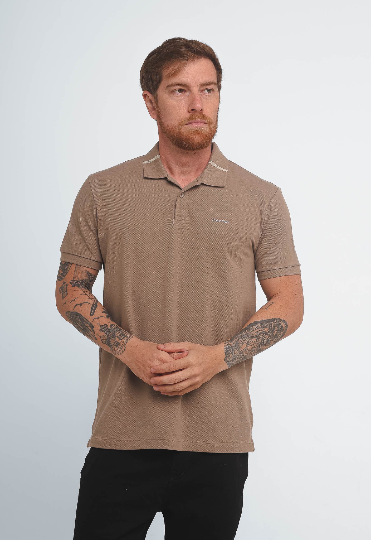 Polo Calvin Klein Slim Fit Gola C/ Friso - Henri Store