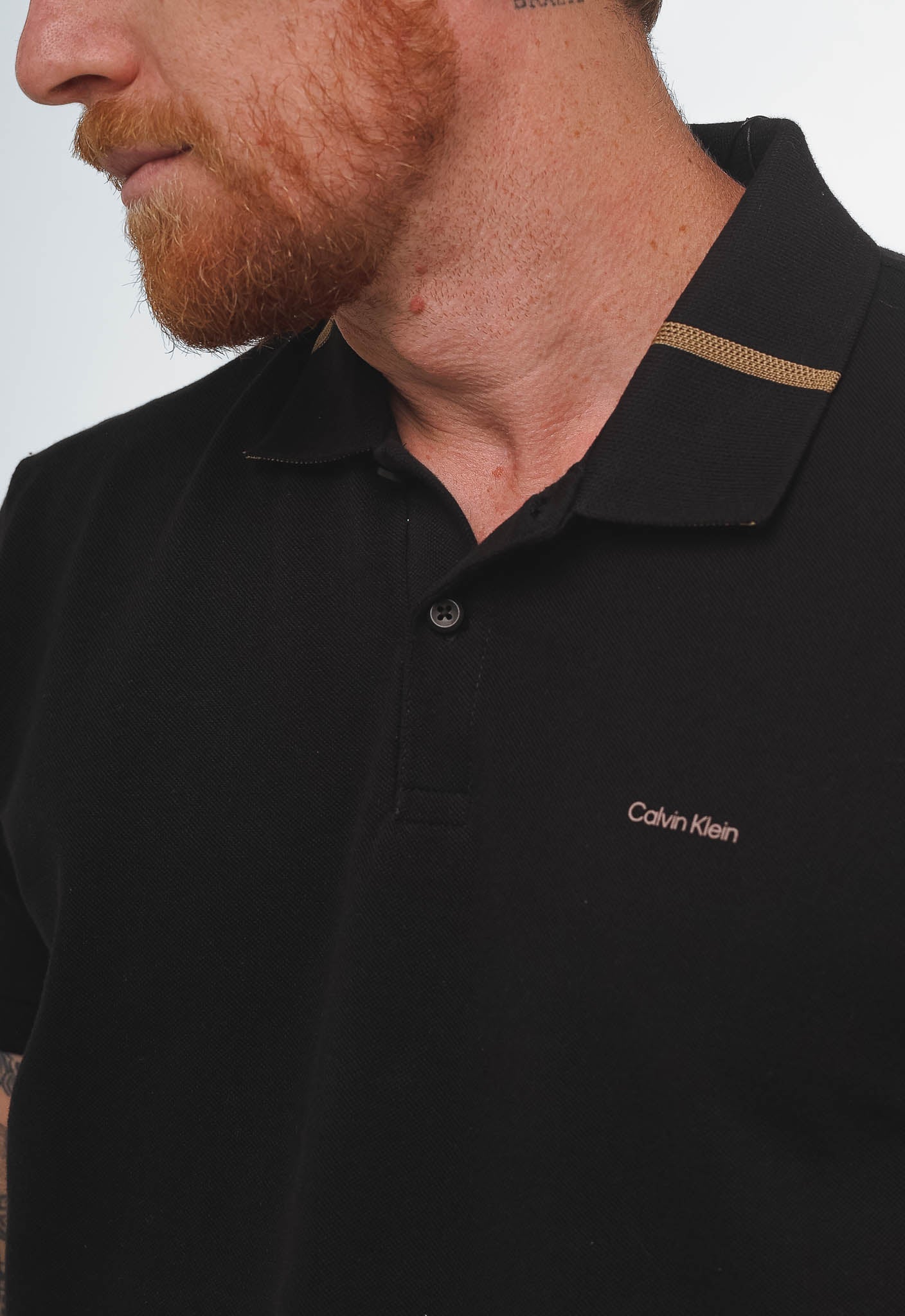 Polo Calvin Klein Slim Fit Gola C/ Friso - Henri Store