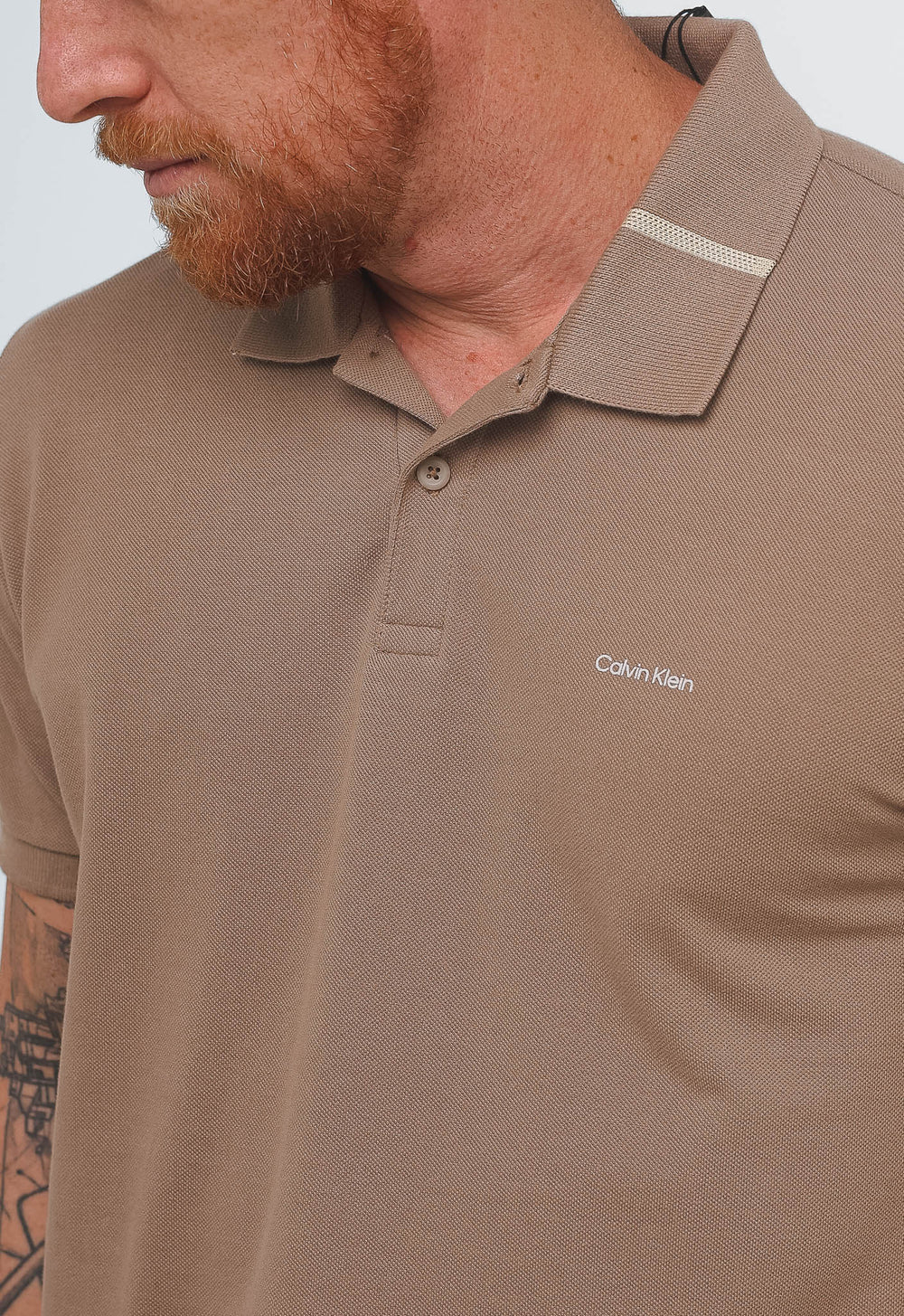 Polo Calvin Klein Slim Fit Gola C/ Friso - Henri Store