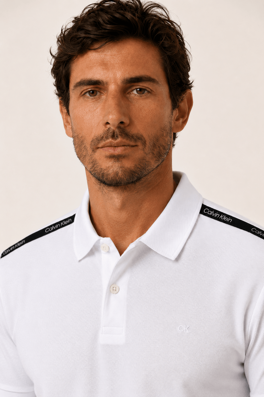 Polo Calvin Klein Slim Fit Logo Ombros - Henri Store