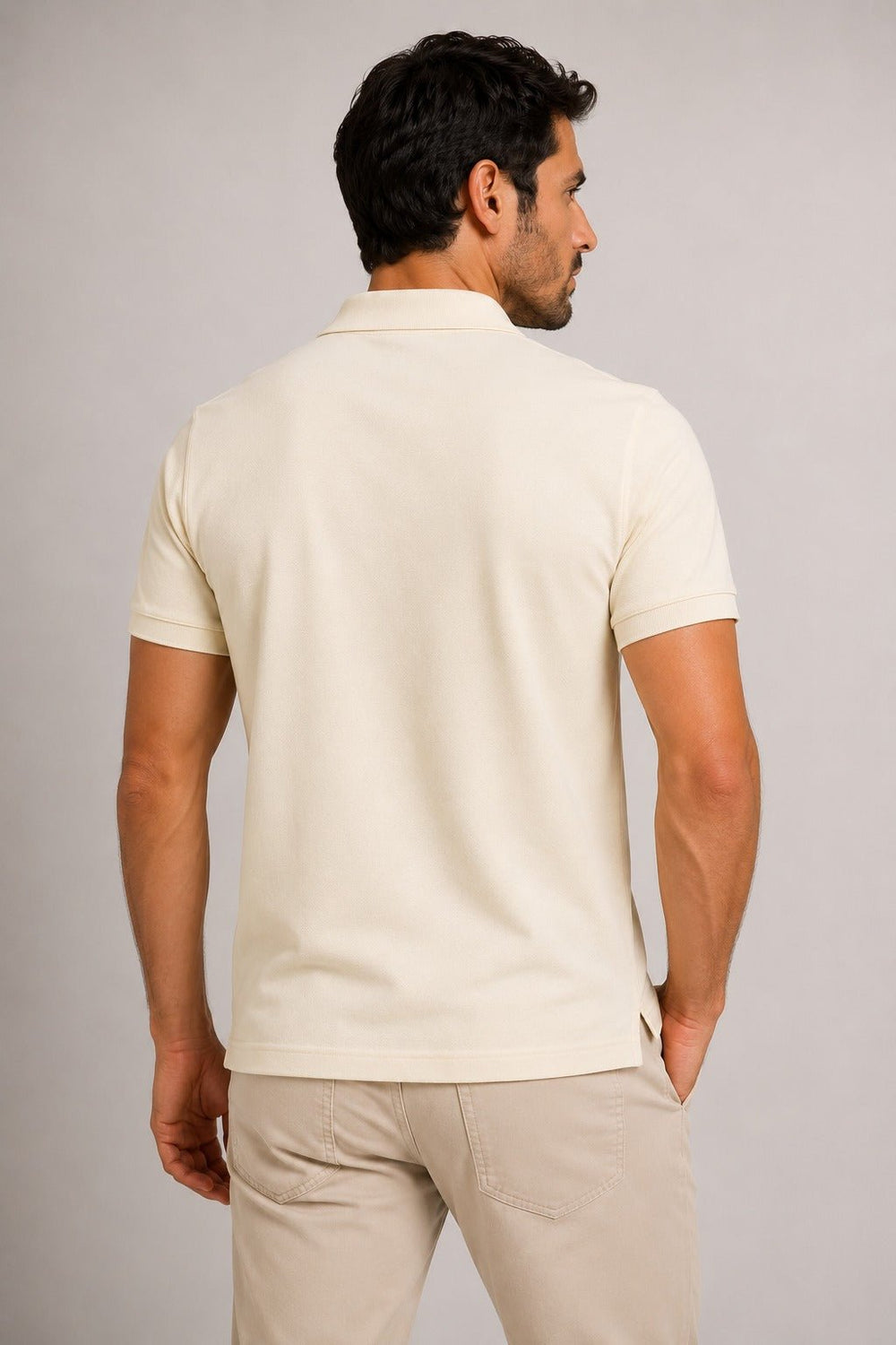Polo Calvin Klein Slim Fit Piquet Areia - Henri Store