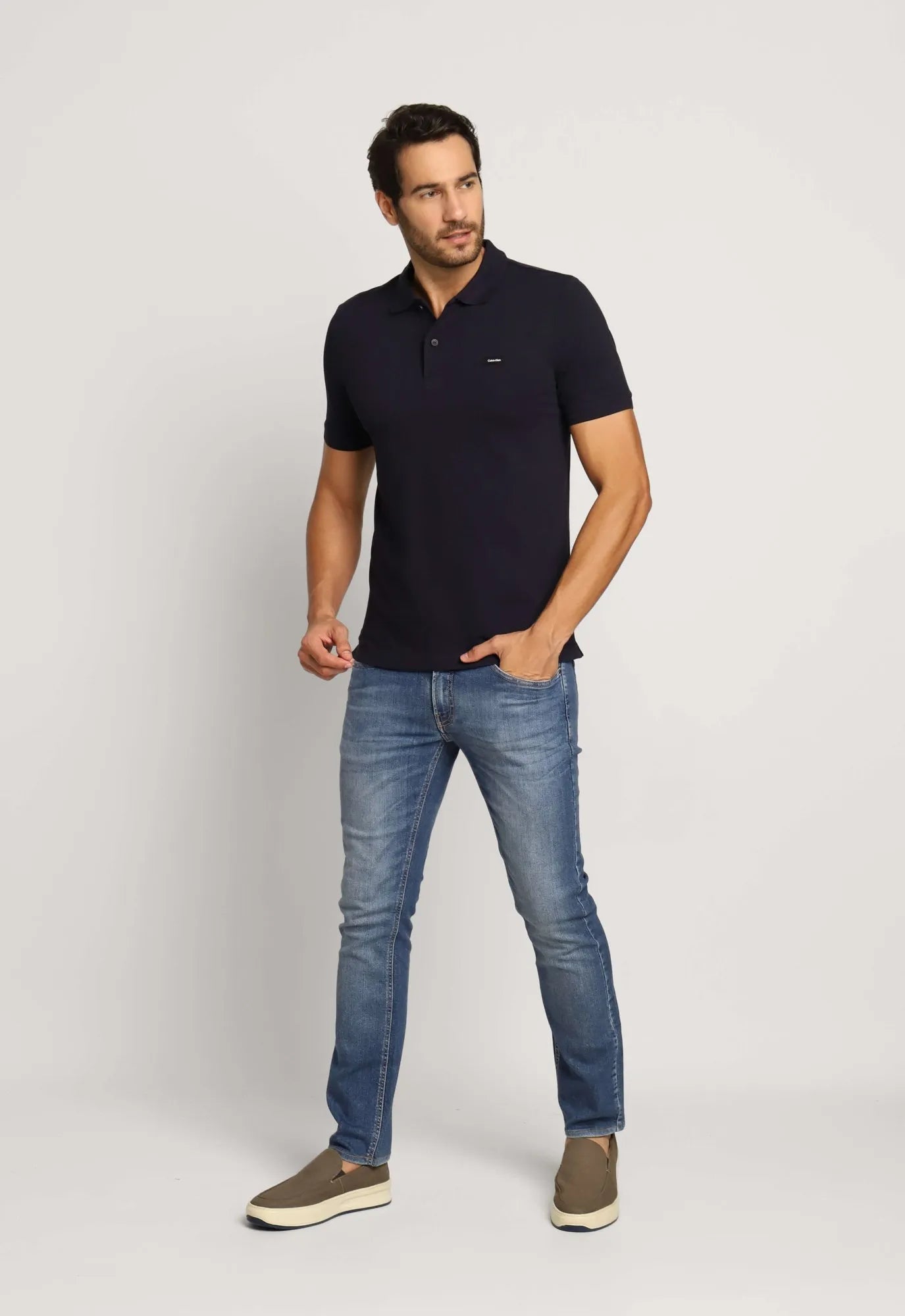 Polo Calvin Klein Slim Fit Piquet Logo Peito. - Henri Store