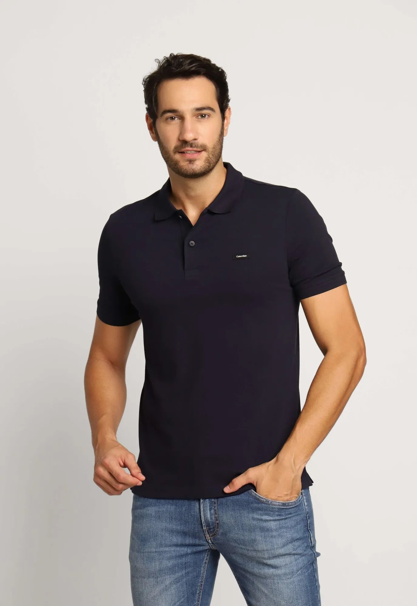 Polo Calvin Klein Slim Fit Piquet Logo Peito. - Henri Store