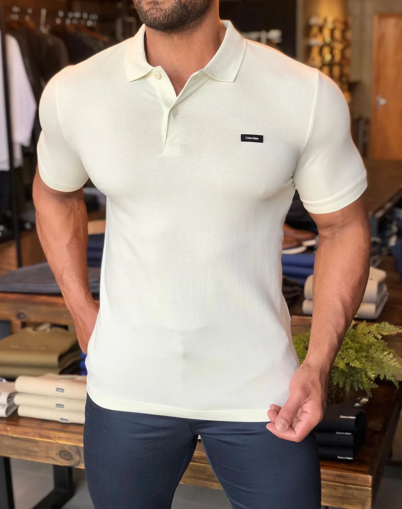 Polo Calvin Klein Slim Fit Piquet Logo Peito. - Henri Store