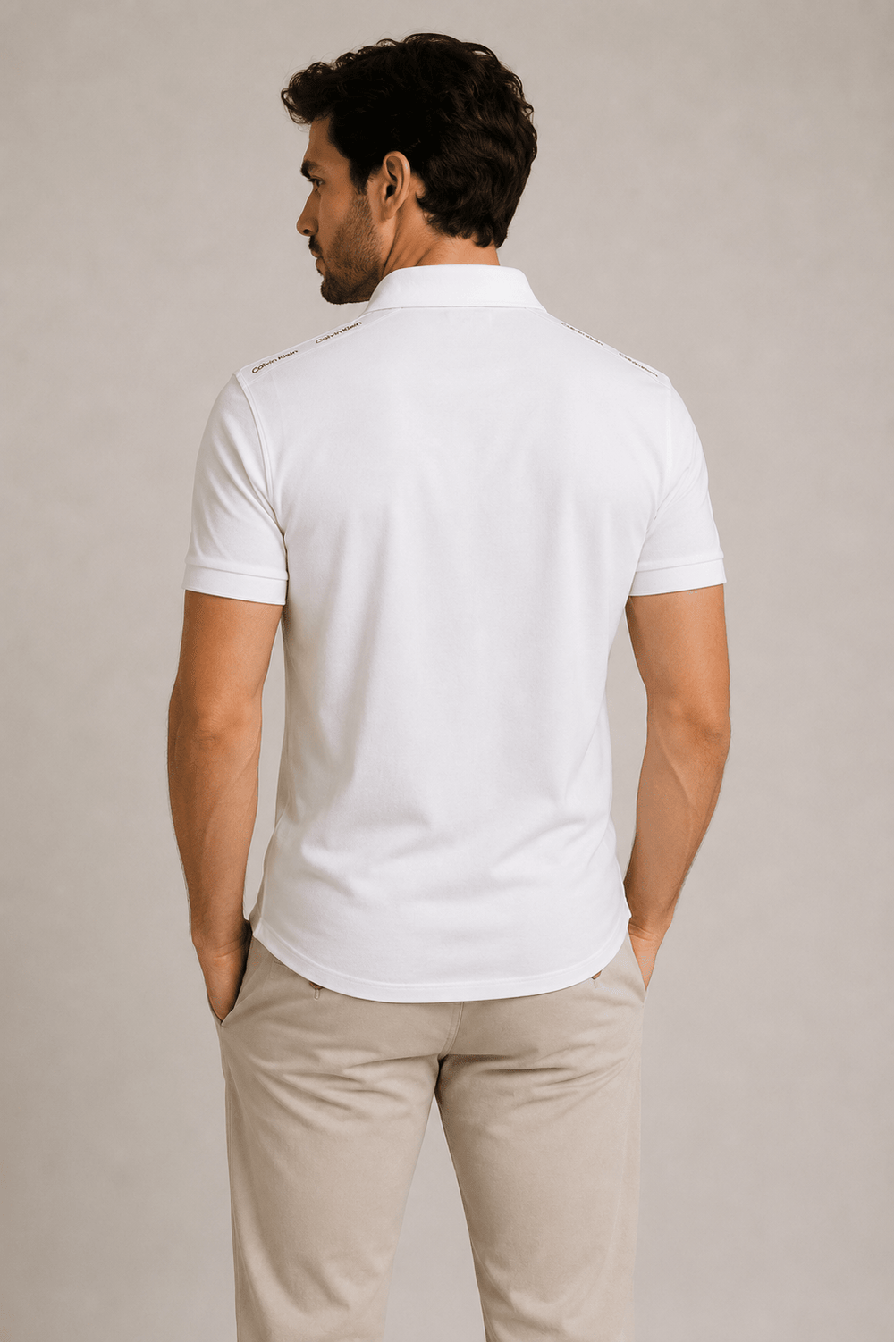 Polo Calvin Klein Slim Fit Recorte Logo Ombro - Henri Store