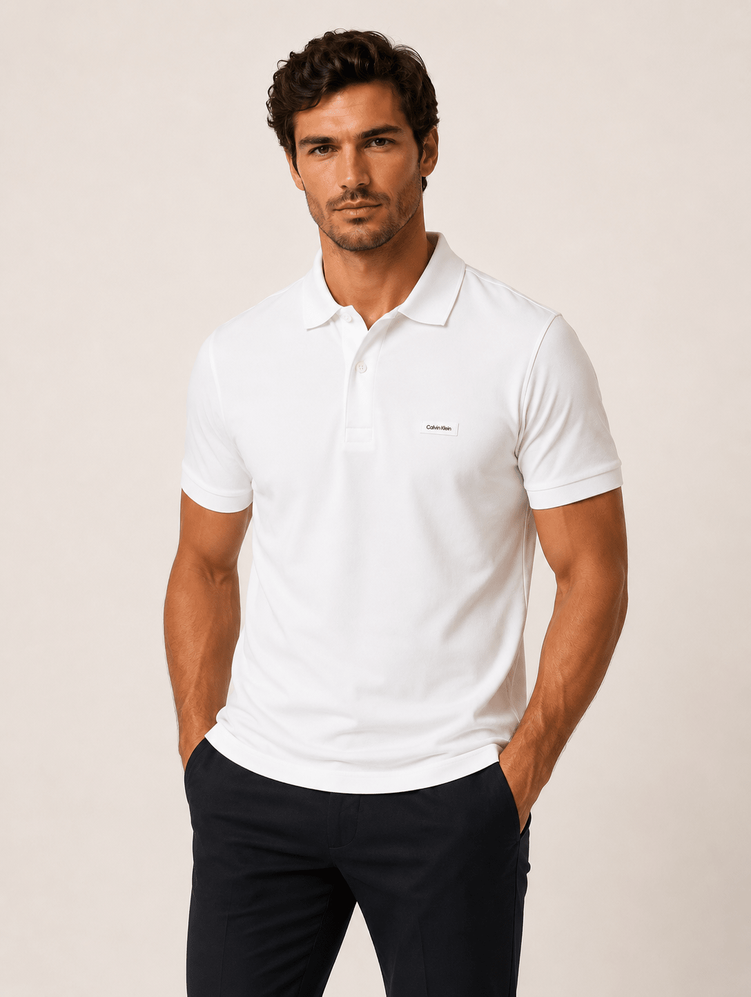 Polo Calvin Klein Slim Fit Smooth Cotton - Henri Store