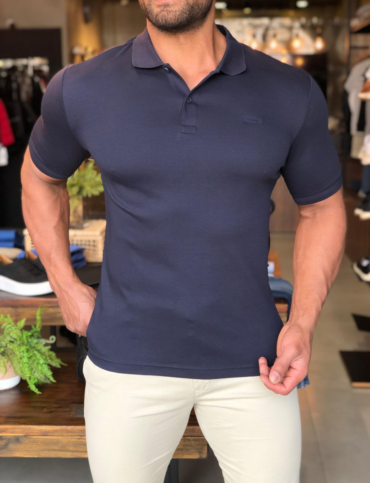 Polo Calvin Klein Slim Fit Smooth Cotton - Henri Store